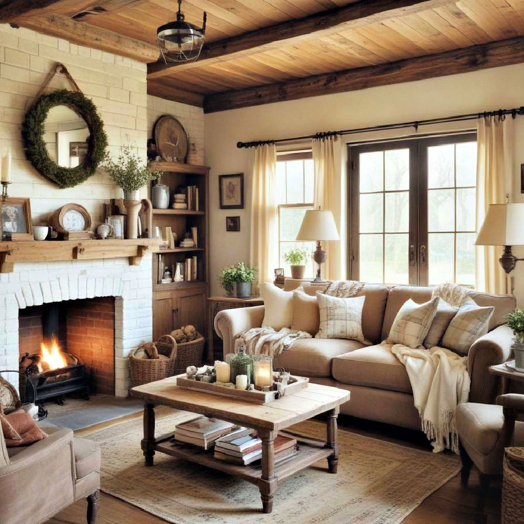 rustic farmhouse comfort - 20 Eclectic Living Room Ideas