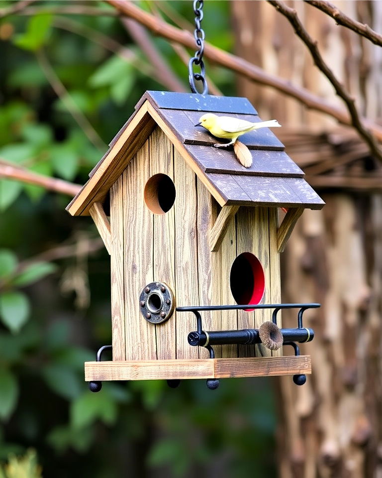 rustic farmhouse style birdhouse - 20 Farmhouse Garden Ideas