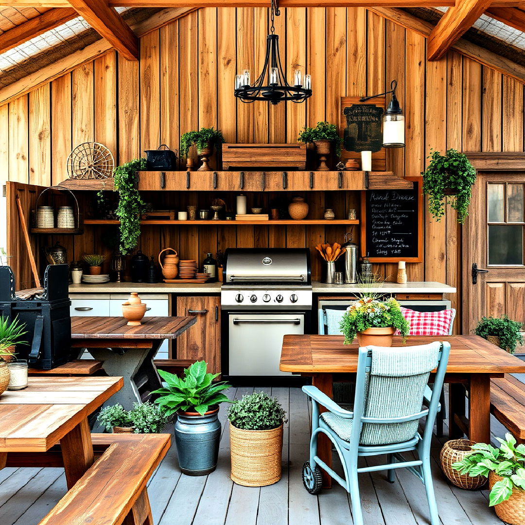 rustic farmhouse theme bbq area - 40 Bbq Area Ideas