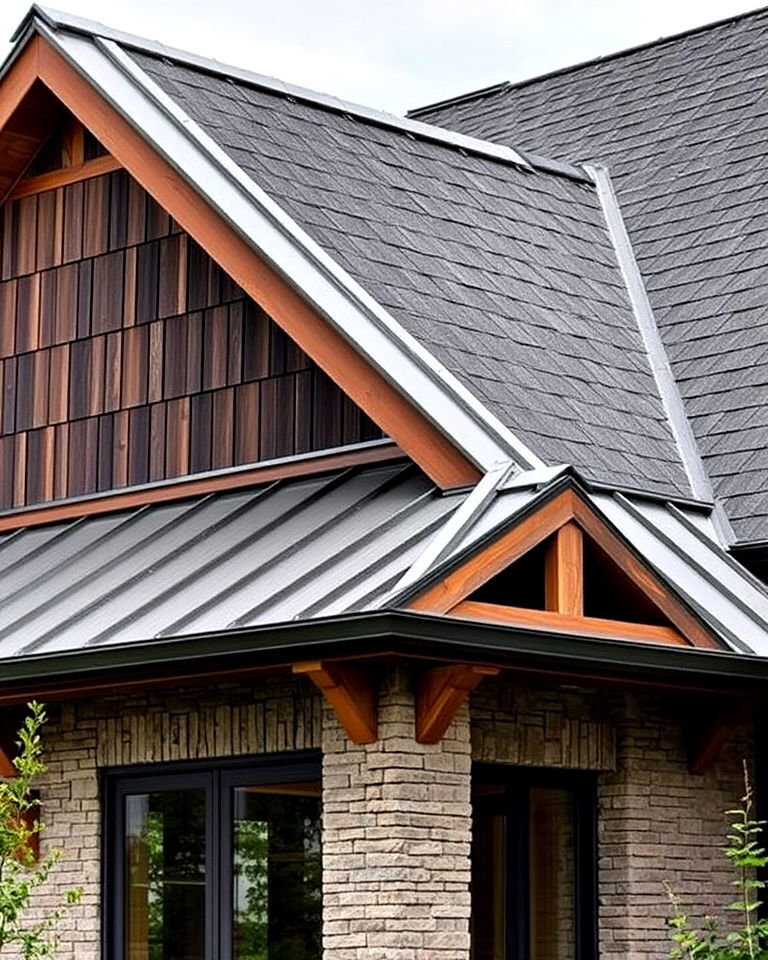 rustic gable roof with mixed materials - 20 Gable Roof Design Ideas