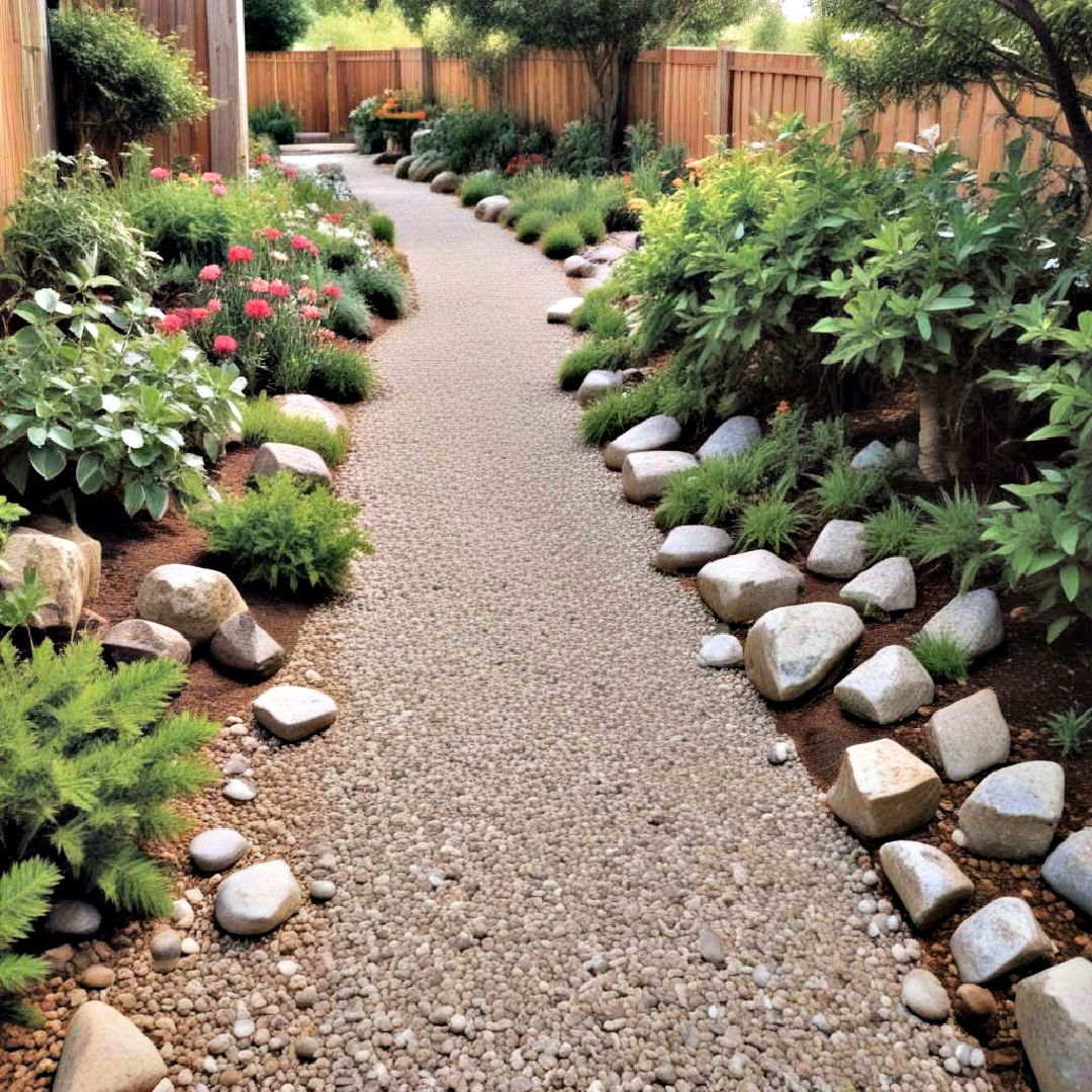 rustic gravel pathway - 40 Backyard Walkway Ideas