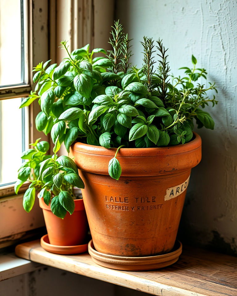 rustic italian decor with potted herbs - 20 Rustic Italian Decor Ideas