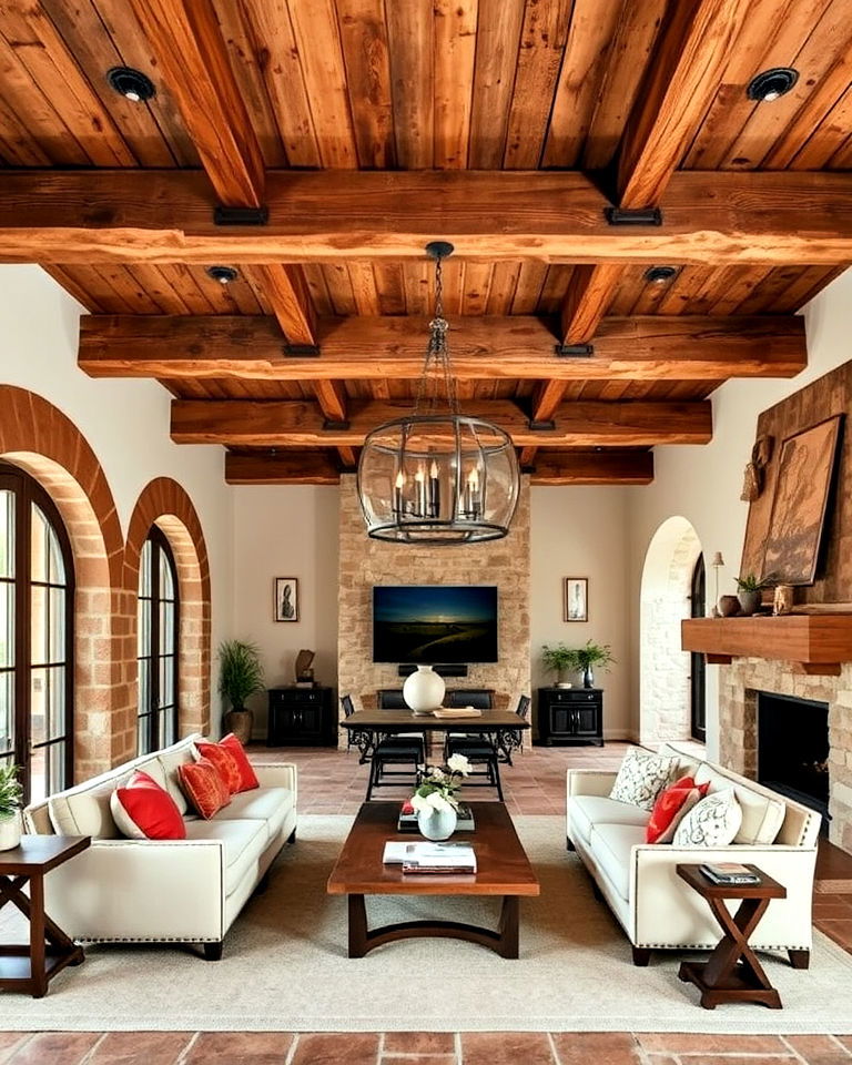 rustic italian decor with weathered wooden beams - 20 Rustic Italian Decor Ideas