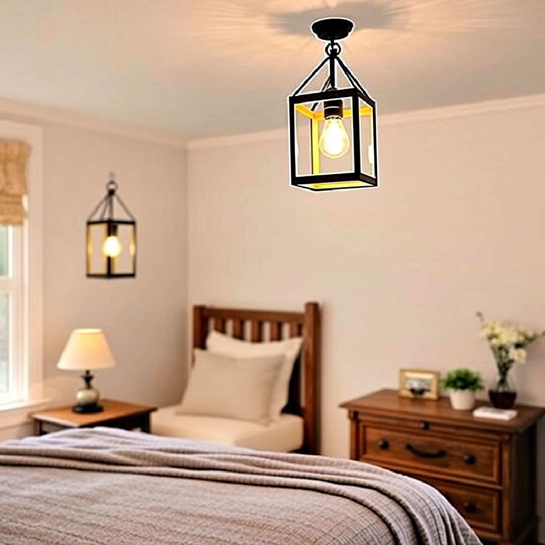 rustic lantern style light fixtures - 40 Bedroom Lighting Ideas