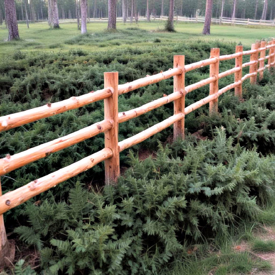 rustic log fence idea - 25 Backyard Fence Ideas