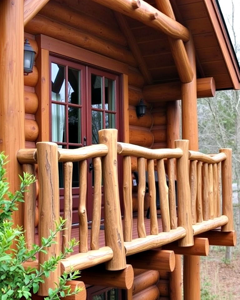rustic log railing for balcony - 25 Balcony Railing Design Ideas