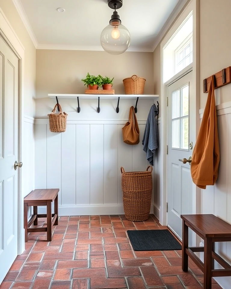 rustic look brick flooring - 15 Mudroom Floor Ideas
