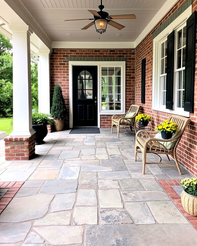 rustic look flagstone floor - 15 Porch Flooring Options
