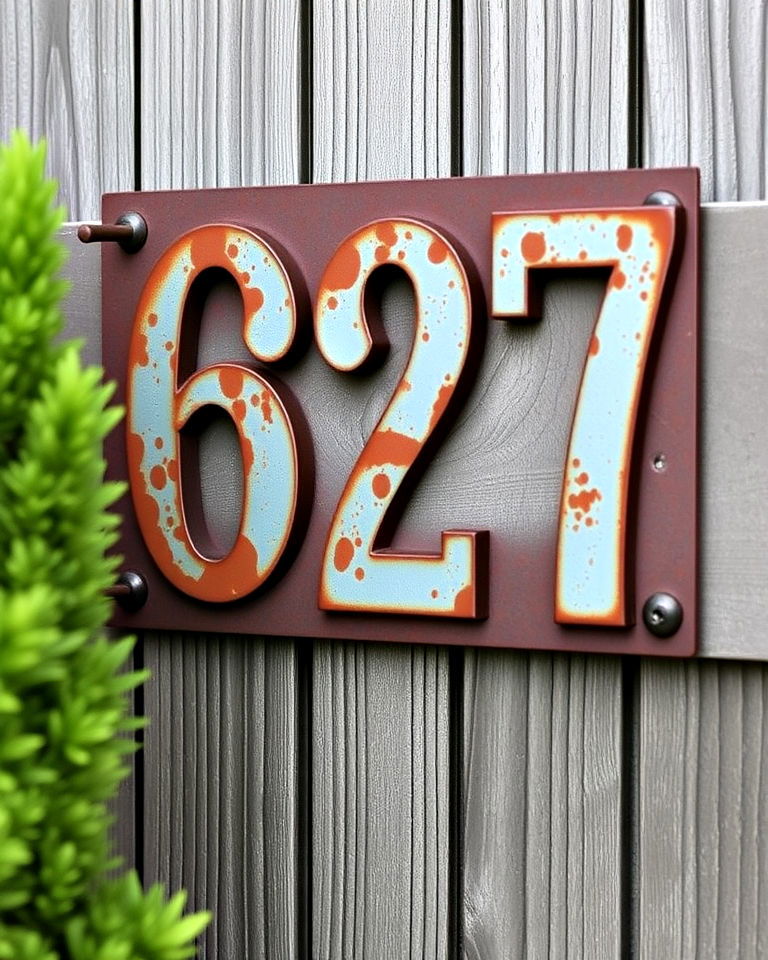 rustic metal house numbers - 40 House Number Ideas