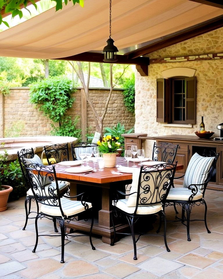 rustic outdoor dining area - 20 Italian Backyard Ideas