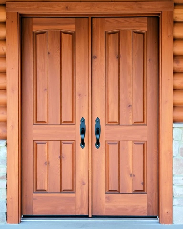 rustic pine stain front door - 25 Stained Front Door Ideas