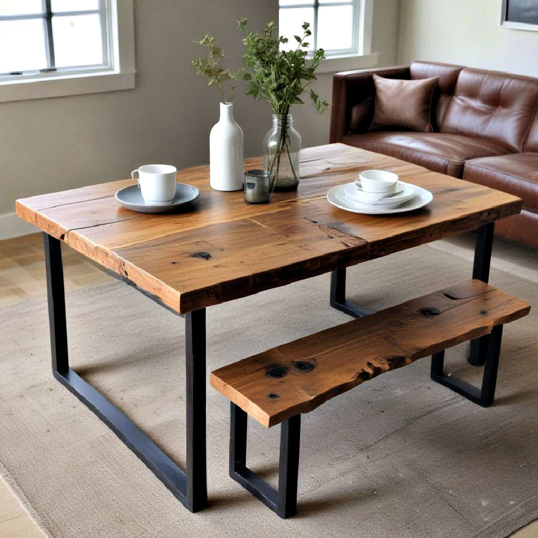 rustic reclaimed wood table - 30 Industrial Decor Ideas