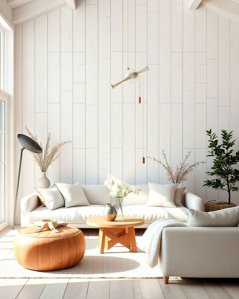 rustic scandinavian whitewashed walls - 30 Rustic Scandinavian Living Room Ideas