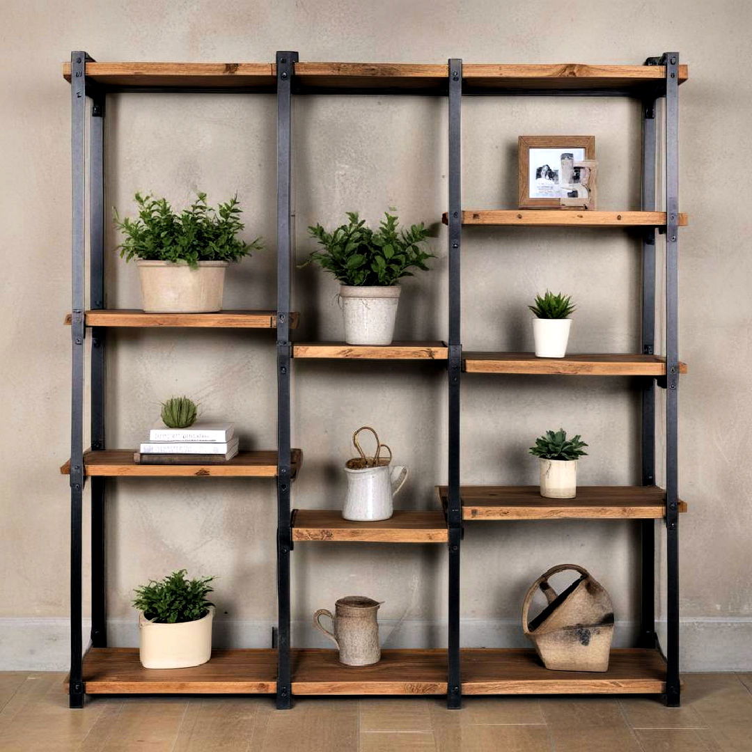 rustic shelving for industrial decor - 30 Industrial Decor Ideas