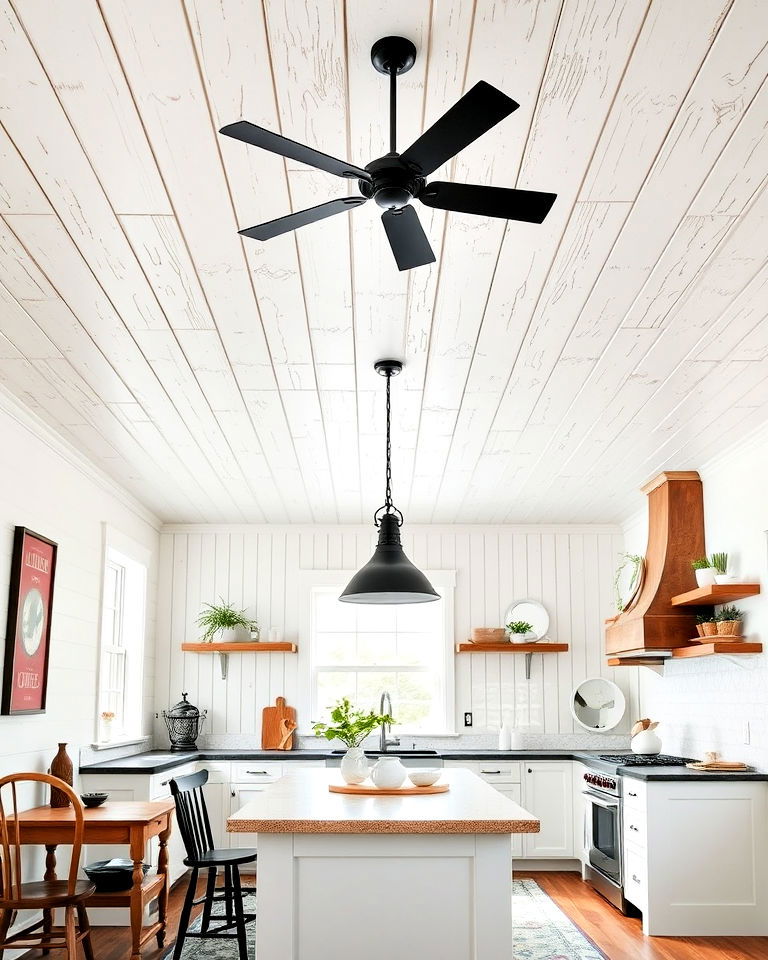 rustic whitewashed tongue and groove ceiling - 20 Tongue and Groove Ceiling Ideas