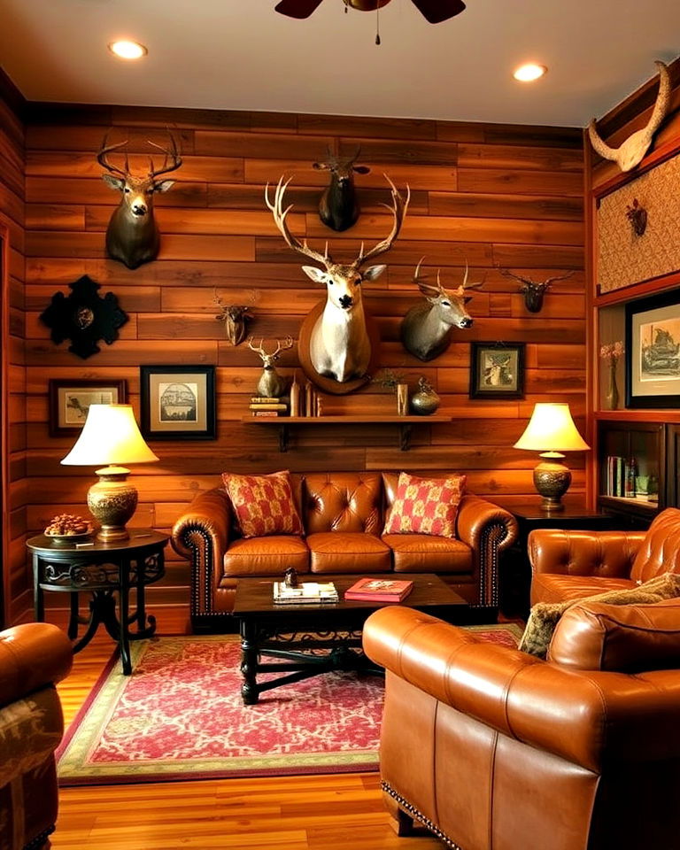 rustic wood paneling for hunting room - 25 Hunting Room Ideas