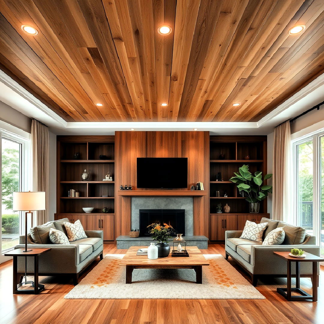 rustic wooden ceiling panels - 25 Wooden Interior Design Ideas