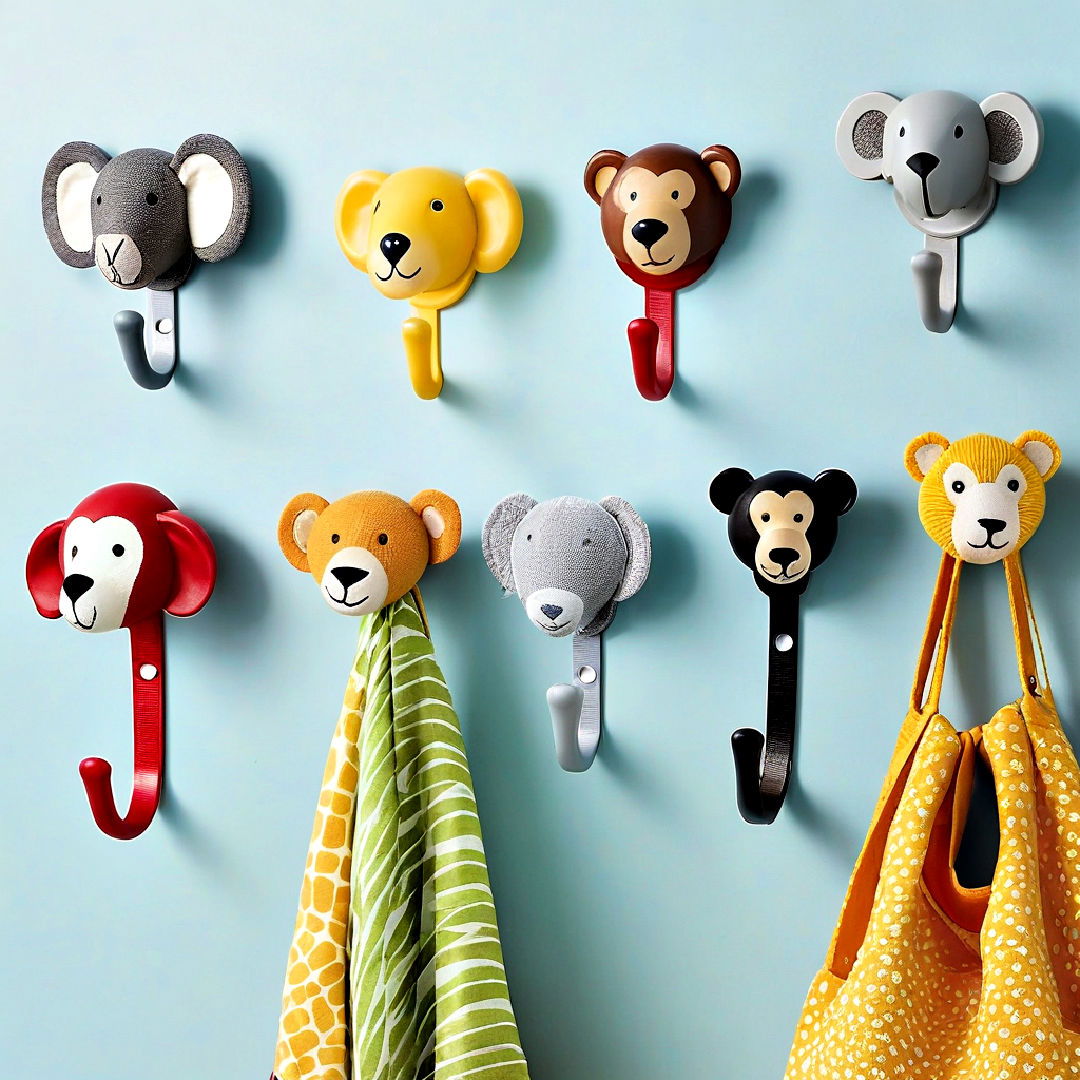 safari animal hooks - 25 Safari Nursery Decor Ideas