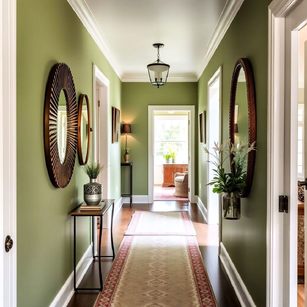 sage green hallway - 40 Sage Green Paint Color Ideas