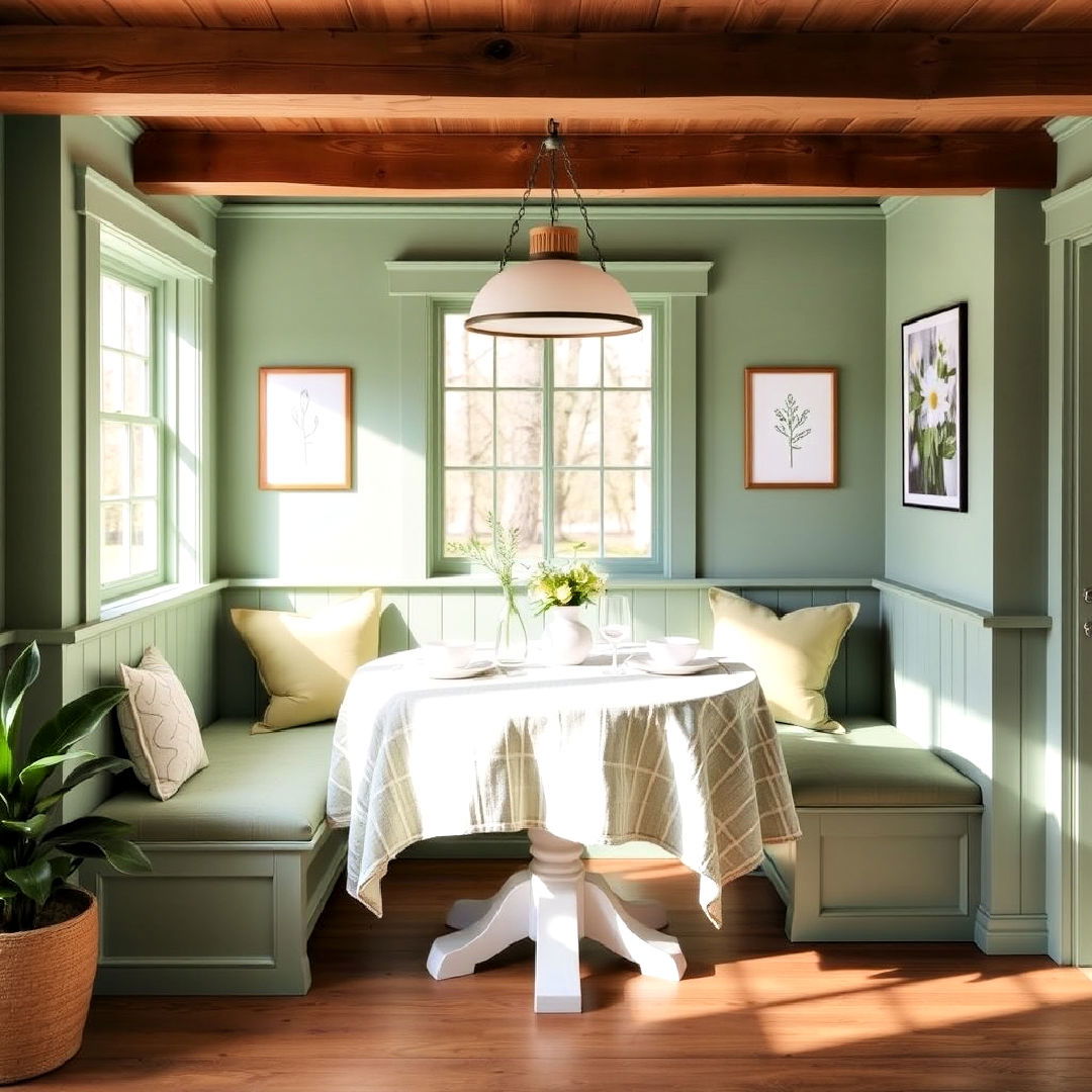 sage green paint color for breakfast nook - 40 Sage Green Paint Color Ideas