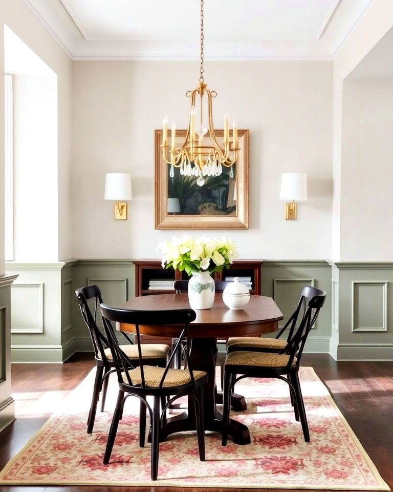 sage green wainscoting for dining room - 25 Sage Green Dining Room Ideas
