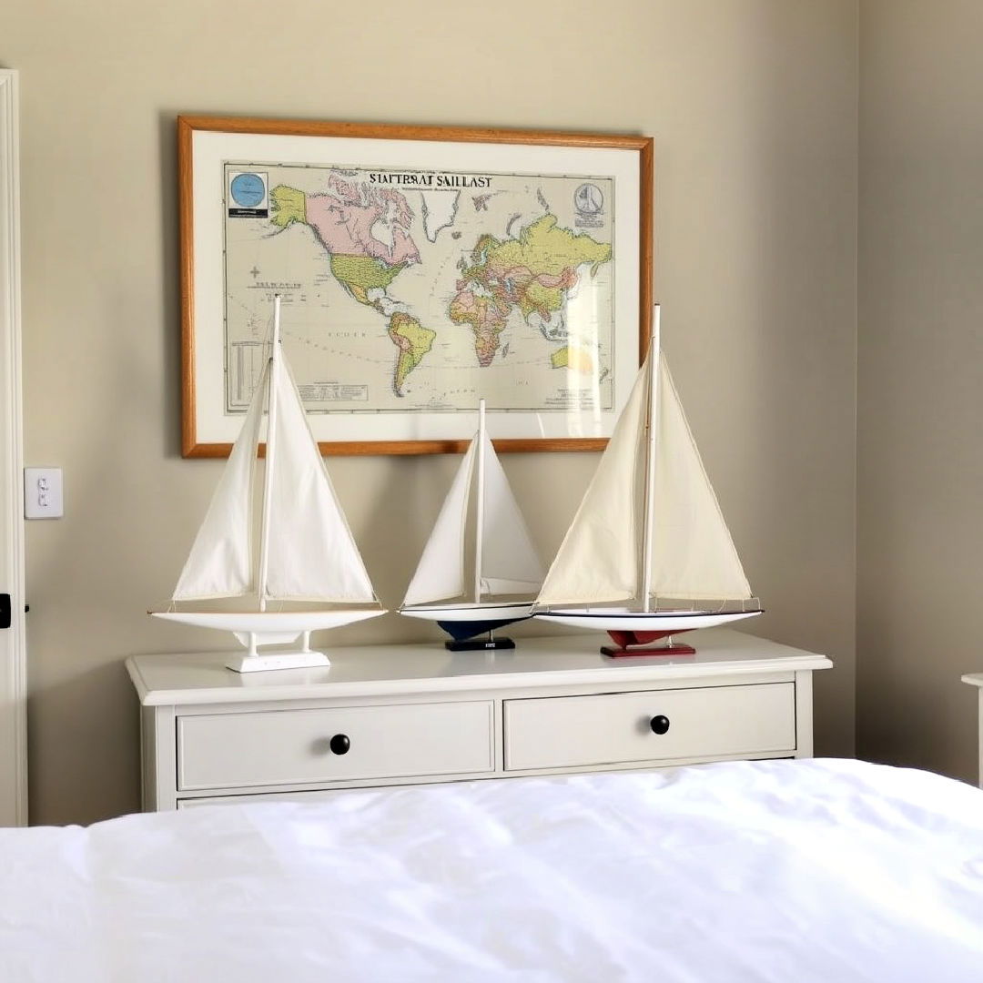 sailboat themed decor for ocean inspired space - 40 Ocean-themed Bedroom Ideas