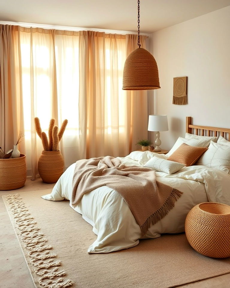 sand colored linens for bohemian desert decor - 20 Bohemian Desert Decor Ideas