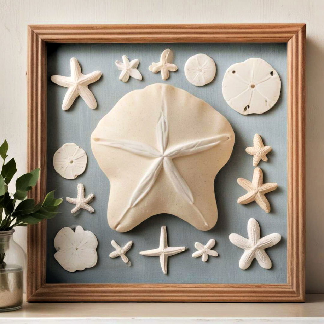 sand dollar framed display - 25 Nautical Decor Ideas