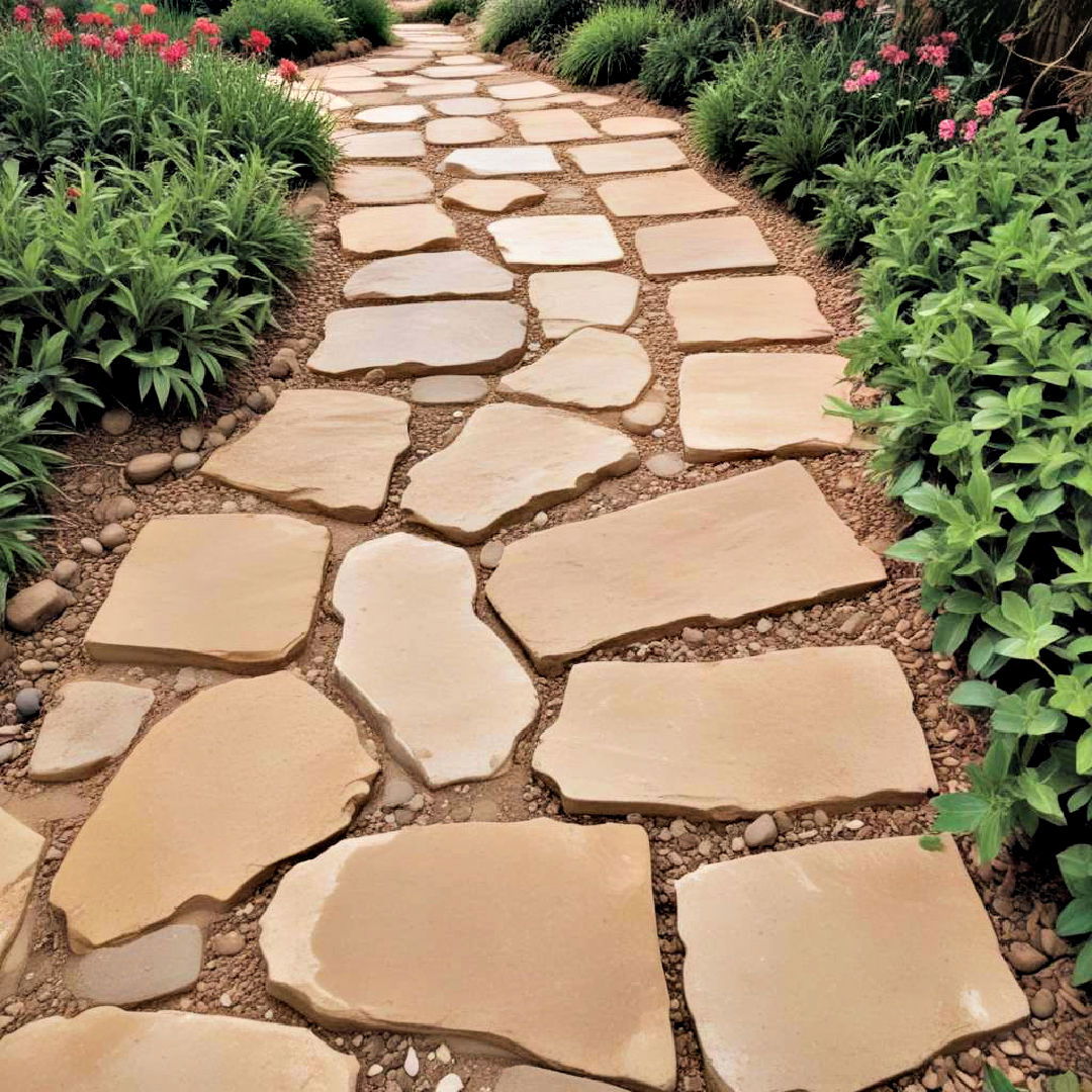 sandstone walkway for backyard - 40 Backyard Walkway Ideas