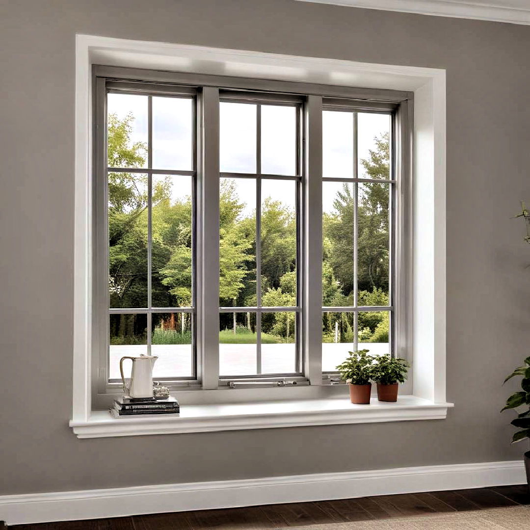 satin nickel trim for modern decor - 25 Modern Window Trim Ideas