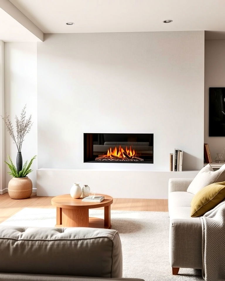 scandinavian built in wall fireplace - 20 Scandinavian Fireplace Ideas