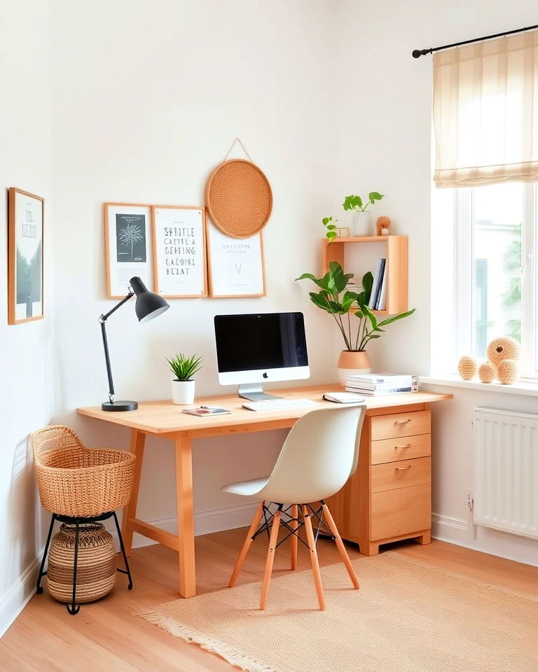 scandinavian inspired home office - 25 Eclectic Home Office Ideas