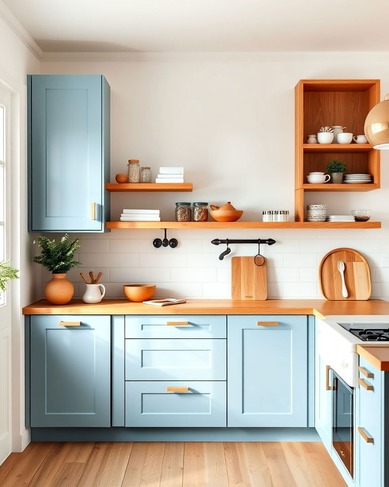 scandinavian inspired light blue cabinets - 20 Light Blue Kitchen Cabinets Ideas