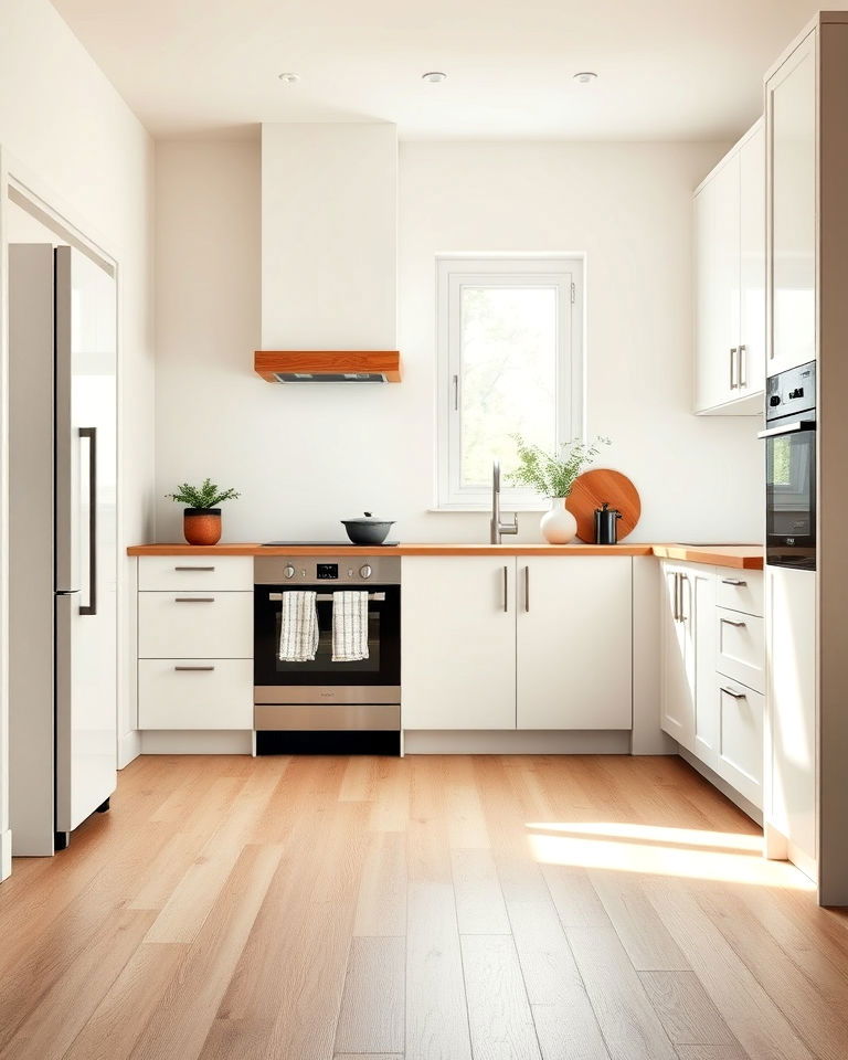 scandinavian inspired light wood kitchen floor - 20 Light Wood Floor Kitchen Ideas