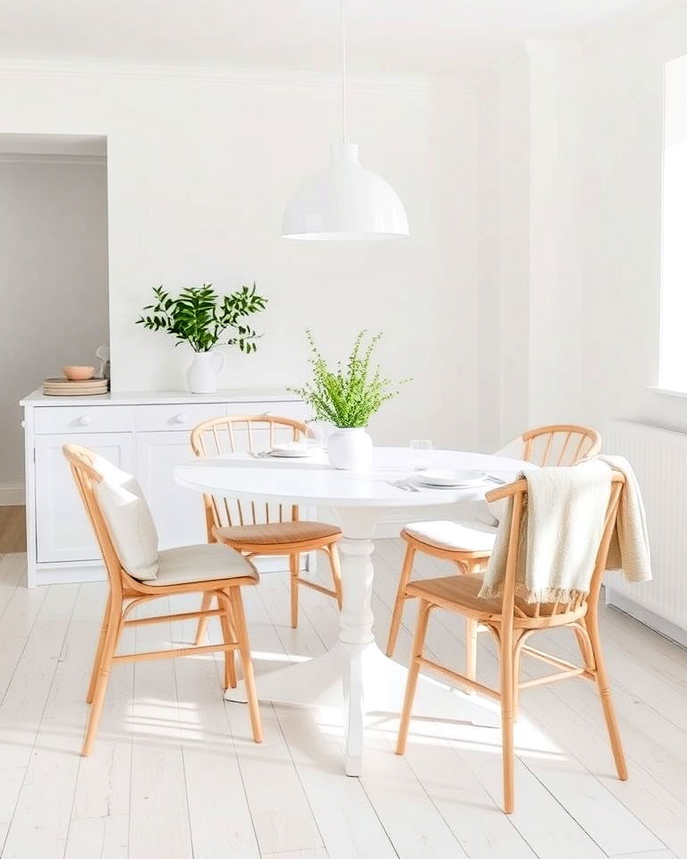 scandinavian inspired simplicity ideas - 30 White Dining Room Ideas