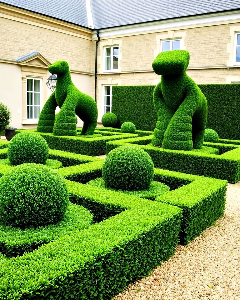 sculpted topiary garden landscape - 40 Luxury Landscaping Ideas
