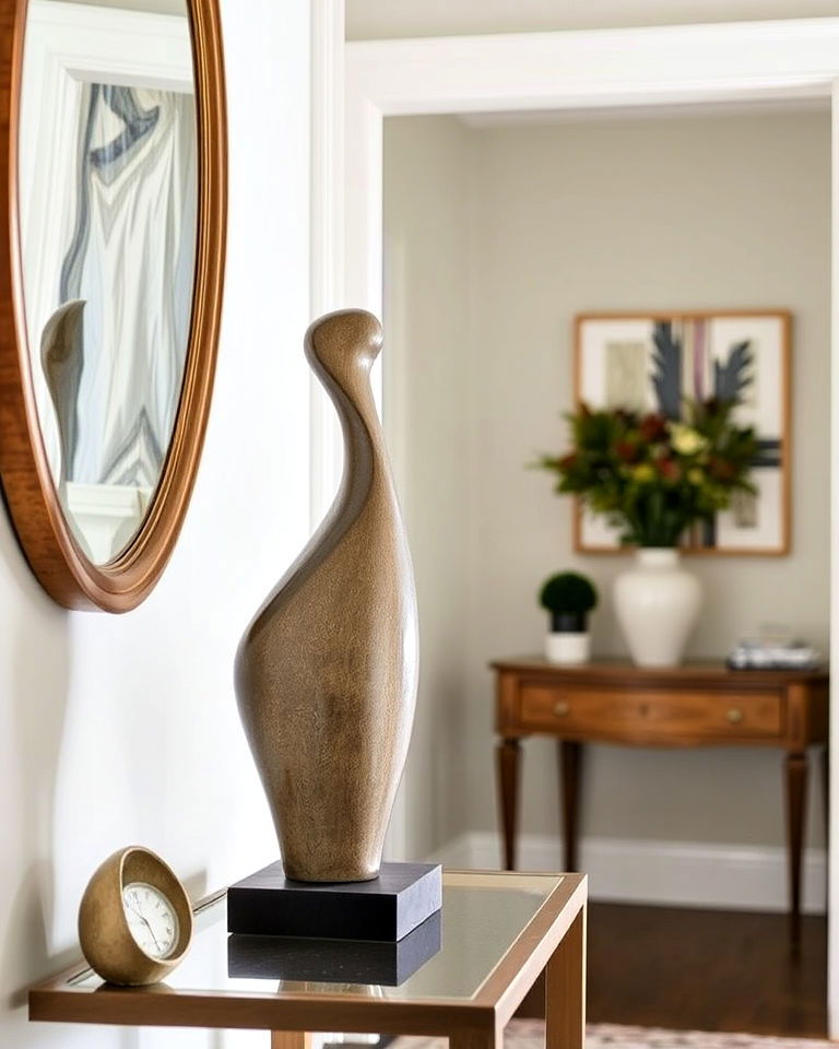 sculptural accent piece for foyer decor - 50 Foyer Decor Ideas