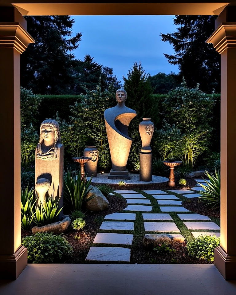 sculptural garden to add personalized touch - 30 Luxury Garden Design Ideas