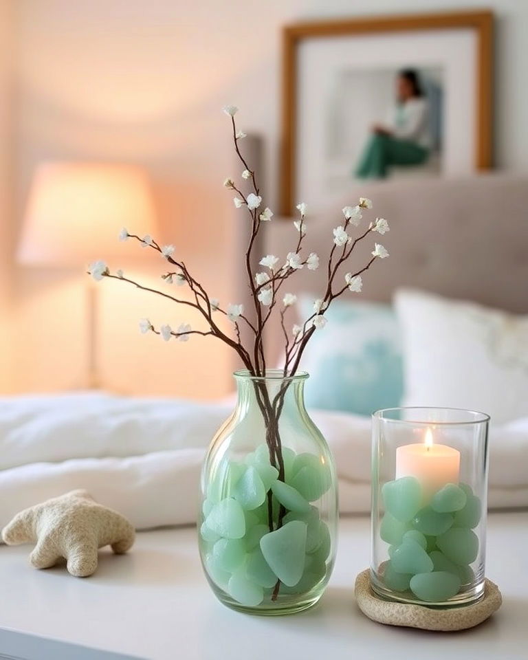 sea glass decor for mermaid themed room - 20 Mermaid Room Ideas