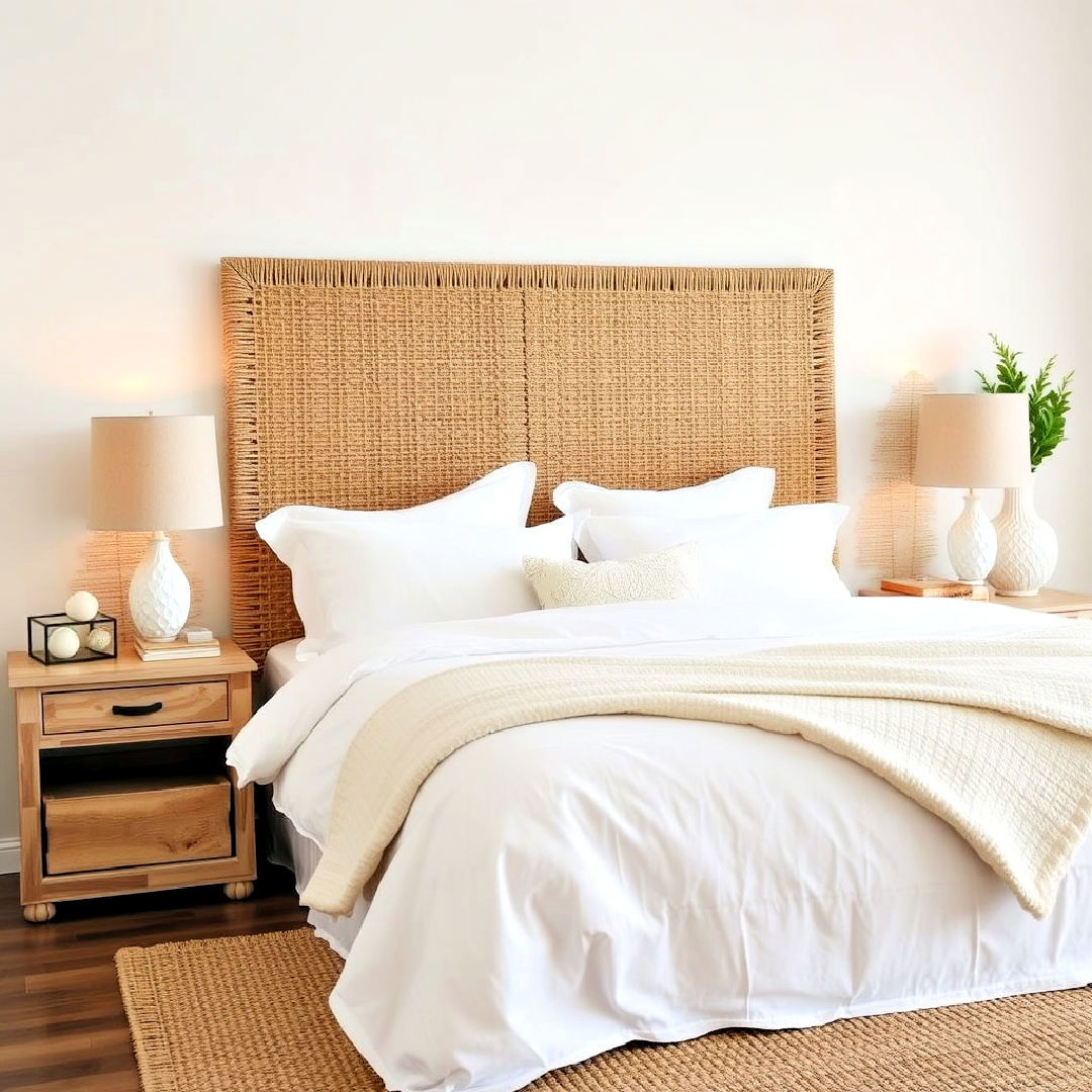 seagrass headboard for ocean themed bedroom - 40 Ocean-themed Bedroom Ideas