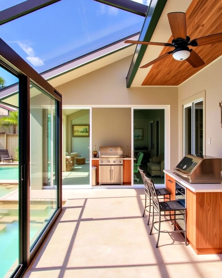 seamless indoor outdoor transition - 20 Pool House With Outdoor Kitchen Ideas