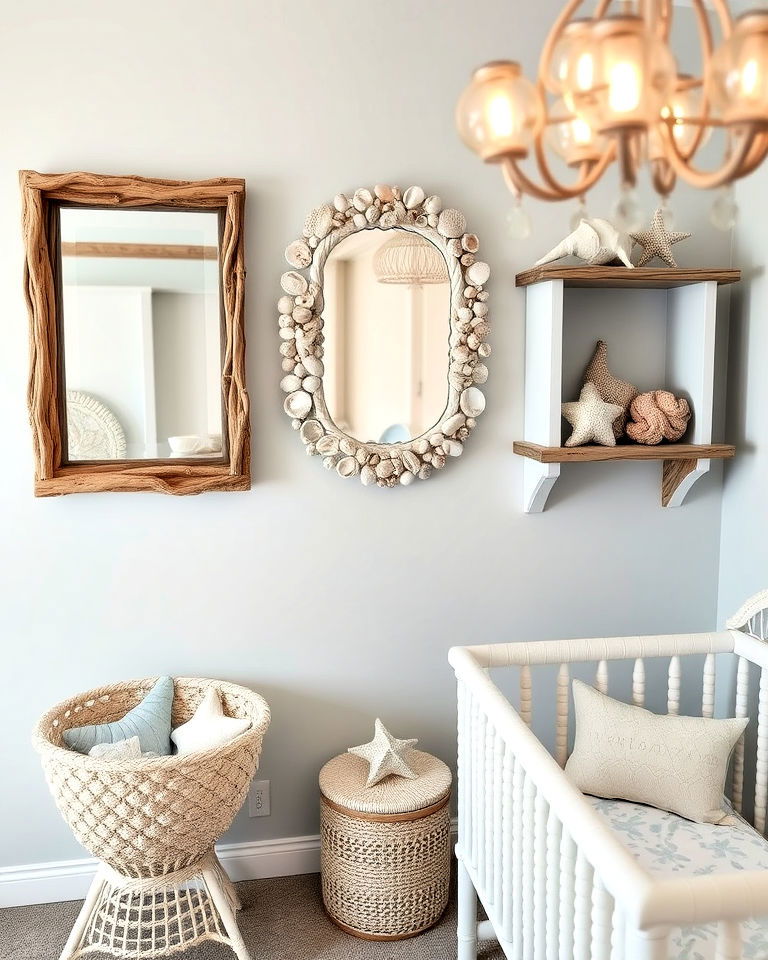 seashell and driftwood accents for nursery - 20 Ocean-themed Nursery Ideas