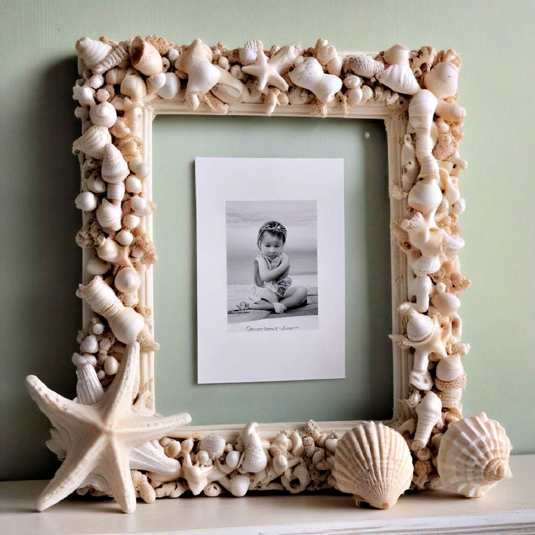 seashell picture frame - 25 Nautical Decor Ideas
