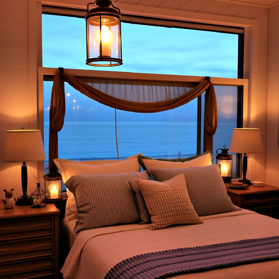 seaside lantern style lighting - 40 Ocean-themed Bedroom Ideas
