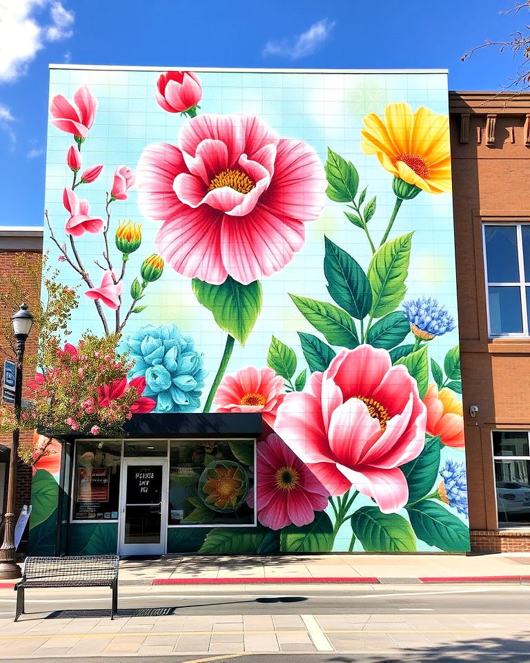 seasonal bloom murals - 15 Flower Murals on Buildings