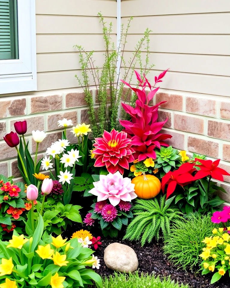 seasonal corner display ideas - 30 Corner Landscaping Ideas