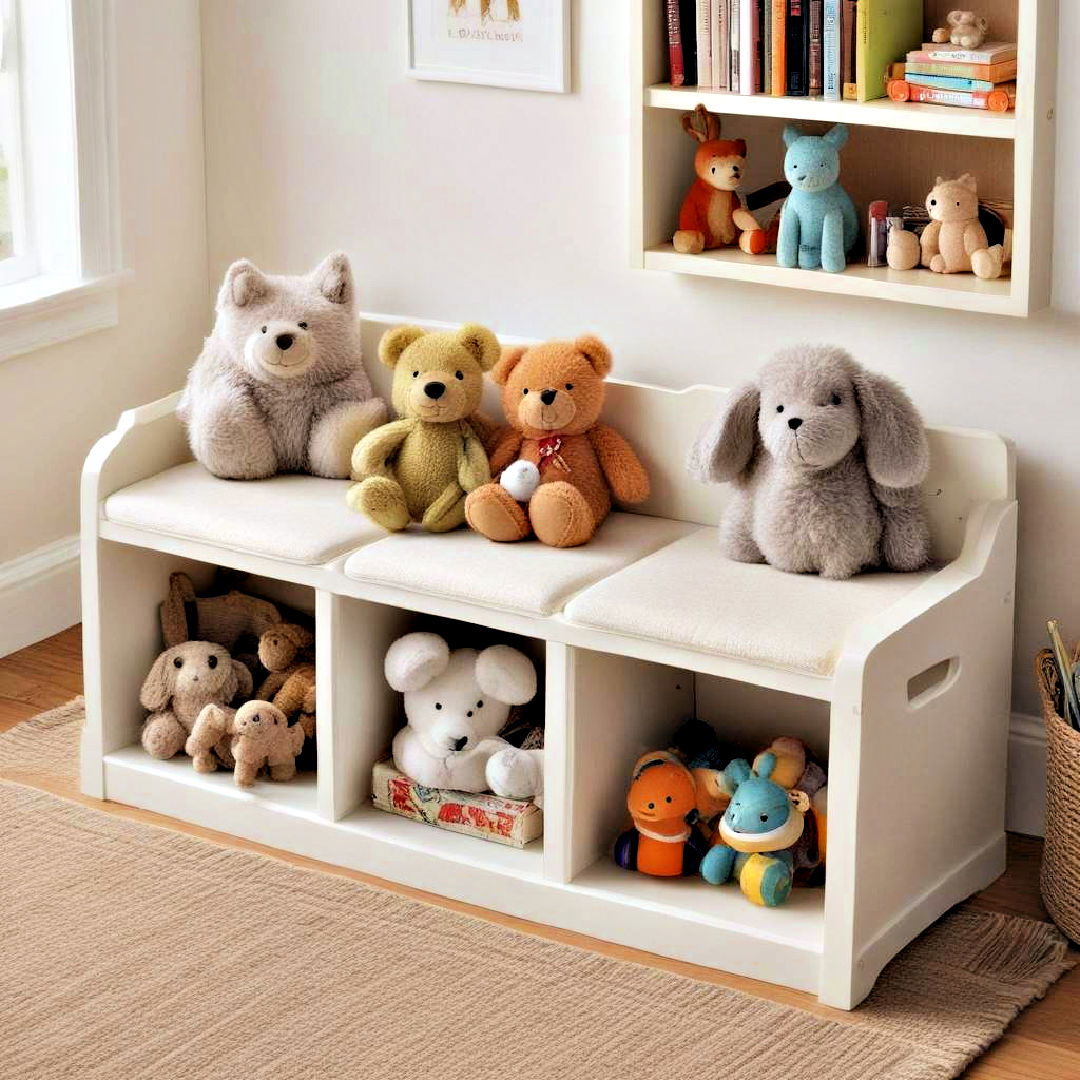 seating bench with toy storage - 40 Toy Storage Ideas