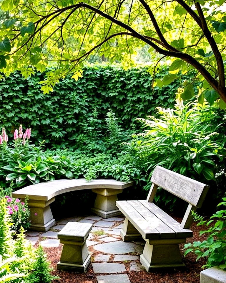 secret garden with hidden bench - 35 Secret Garden Ideas
