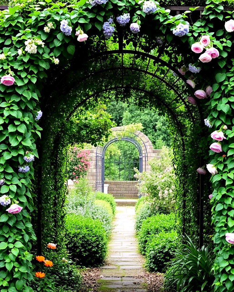 secret garden with overgrown archway - 35 Secret Garden Ideas