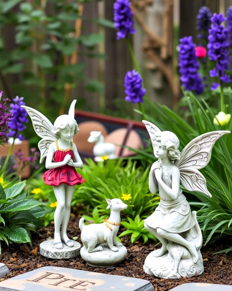 secret garden with whimsical statues - 35 Secret Garden Ideas